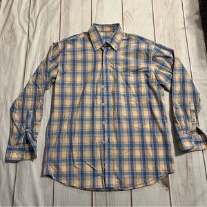 Alan Flusser Plaid Button Up Long Sleeve Shirt Men’s Size Medium